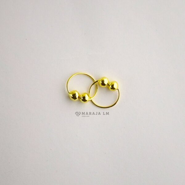 Anting Hoop Polished Sphere