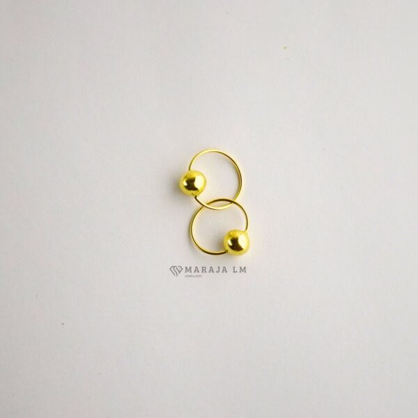 Anting Hoop Polished Sphere
