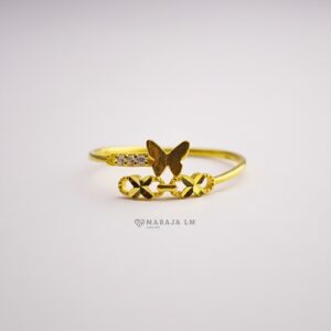 Cincin Glitter Polished Butterfly